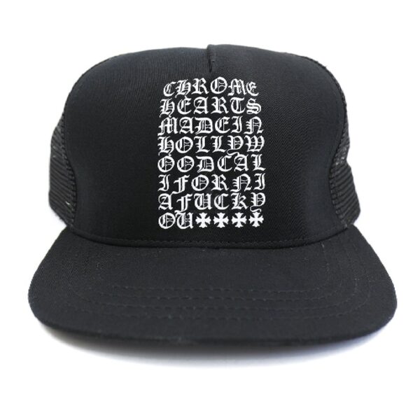 : Chrome Hearts Eye Chart Made in Hollywood Trucker Hat – Black